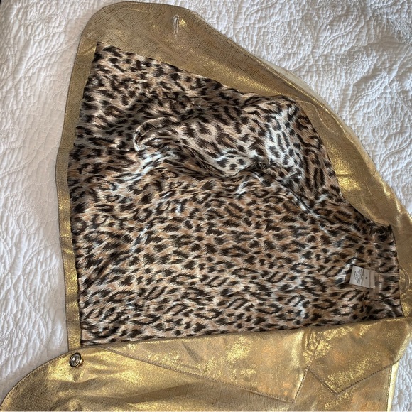 Gold leather jacket mint condition - Picture 4 of 6